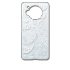 AQUOS R7 SH-52C アクオス ケース クリア 透かし加工 ペイズリー アジアン エスニッ...