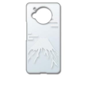 AQUOS R7 SH-52C アクオス ケース クリア 透かし加工 富士山 霞柄 和柄 ハードケー...