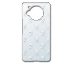 AQUOS R7 SH-52C アクオス ケース クリア 透かし加工 スカルチェック ドクロ 骸骨 ...