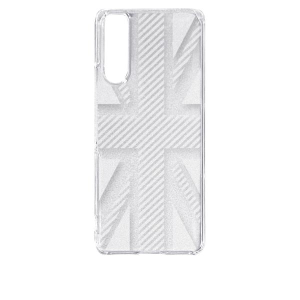 AQUOS R8 SH-52D アクオス ケース クリア 透かし加工 ユニオンジャック イギリス 国...