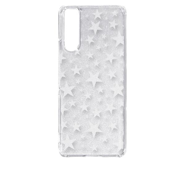AQUOS R8 SH-52D アクオス ケース クリア 透かし加工 星 スター ハードケース カバ...