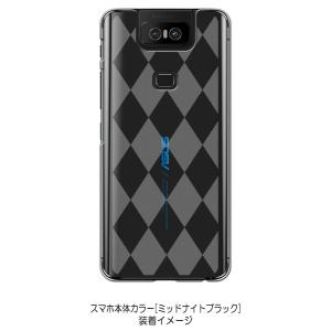 Zenfone6 ZS630KL Asus ゼンフォン6 ケース クリア 透かし加工 アーガイル ダイヤ柄 ハードケース カバー ジャケット スマートフォン｜ss-link