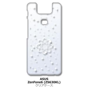 Zenfone6 ZS630KL Asus ゼンフォン6 クリア ハードケース 宇宙柄(ホワイト) 銀河 星 スマホ ケース スマートフォン カバー カスタム｜ss-link