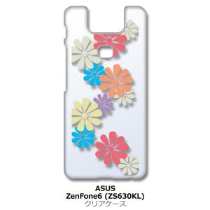 Zenfone6 ZS630KL Asus ゼンフォン6 クリア ハードケース 花柄(マルチ) 和柄 アジアン カラフル スマホ ケース スマートフォン カバ｜ss-link