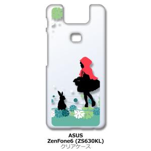 Zenfone6 ZS630KL Asus ゼンフォン6 クリア ハードケース 赤ずきん 花柄 うさぎ 童話 アイフォン カバー ジャケット スマートフォン｜ss-link