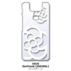 Zenfone6 ZS630KL Asus ゼンフォン6 クリア ハードケース カメリア 花柄 （ホワイト） カバー ジャケット スマートフォン スマホケース｜ss-link