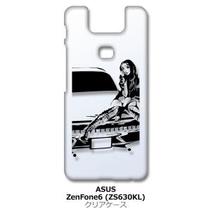 Zenfone6 ZS630KL Asus ゼンフォン6 クリア ハードケース シルエット ガール セクシー 車 スマホ ケース スマートフォン カバー カス｜ss-link