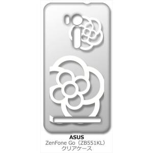 ZenFone Go (ZB551KL) クリア ハードケース カメリア 花柄 （ホワイト） カバー ジャケット スマートフォン スマホケース｜ss-link