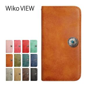 Wiko VIEW ウイコウ ビュー スマホケース 手帳型 ベルトなし ネイティブ コンチョ ビンテージ ヴィンテージ PUレザー 合皮 カバー｜ss-link