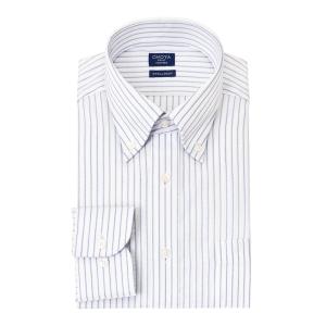 CHOYA 1886 長袖 ワイシャツ メンズ 綿100％ 形態安定加工 ブルー
