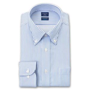 CHOYA SHIRT FACTORY メンズ長袖スリムフィット 形態安定ワイシャツ CFD728-459 ブルー 17サイズ,｜ss1946