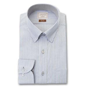 LORDSON by CHOYA メンズ長袖 形態安定ワイシャツ COD083-455 ブルー 11サイズ,｜ss1946