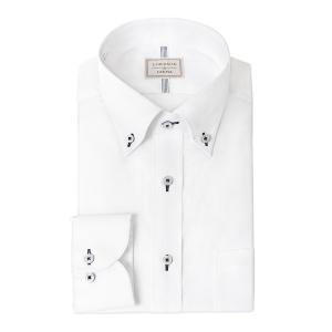 LORDSON by CHOYA 長袖 ワイシャツ メンズ 形態安定加工 白ドビーチェック ホワイト ボタンダウン｜シャツステーション