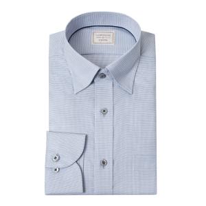 LORDSON by CHOYA 長袖 ワイシャツ メンズ 形態安定加工 ネイビー 紺 ドビー スナップダウン 綿100％｜シャツステーション