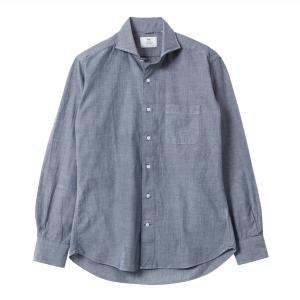 CHOYA URBAN STYLE カジュアルシャツ 綿100％  コットン 長袖 カッタウェイ グレー 無地｜ss1946