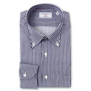 CHOYA 1886 長袖 ワイシャツ メンズ 綿100％ 形態安定加工 紫 パープル