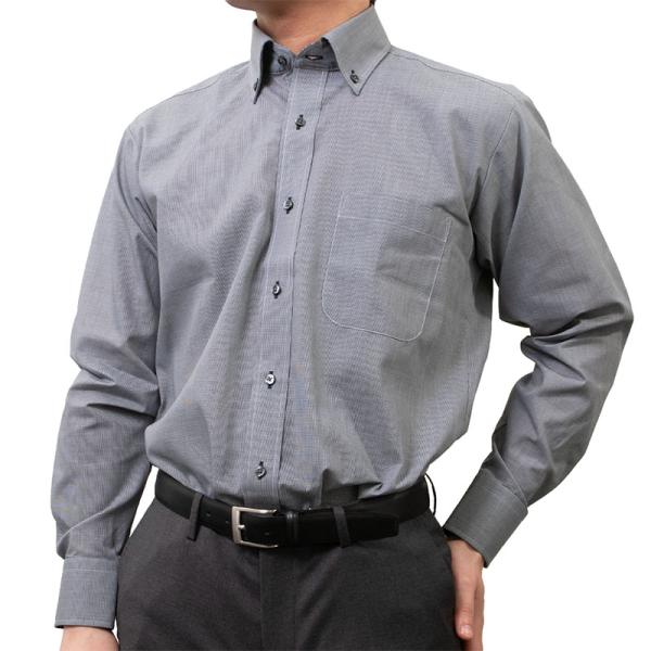 ワイシャツ メンズ 長袖 形態安定 ボタンダウン BLUE POOL ROAD designed b...