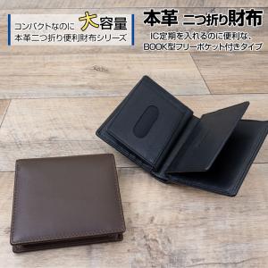 本革財布 カードポケット充実、IC定期を入れるのに便利な、BOOK型フリーポケット付きタイプ ST_2401FS｜ss1946