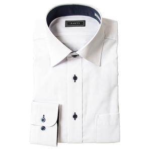 【P@RTS】 メンズ ドレスシャツ ビジネスシャツ Ｙシャツ 白 ホワイト ドビー 成人式 長袖 形態安定 スリムフィット ST_24FA｜ss1946