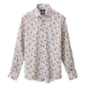 日本製リバティプリントシャツ 肌に優しい綿100％ タナローン メンズ