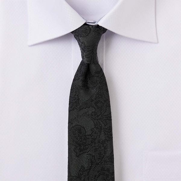 ネクタイ シルク 7センチ 7CM メール便 細め スリムタイ 黒 ステージ 成人式 発表会 結婚式...