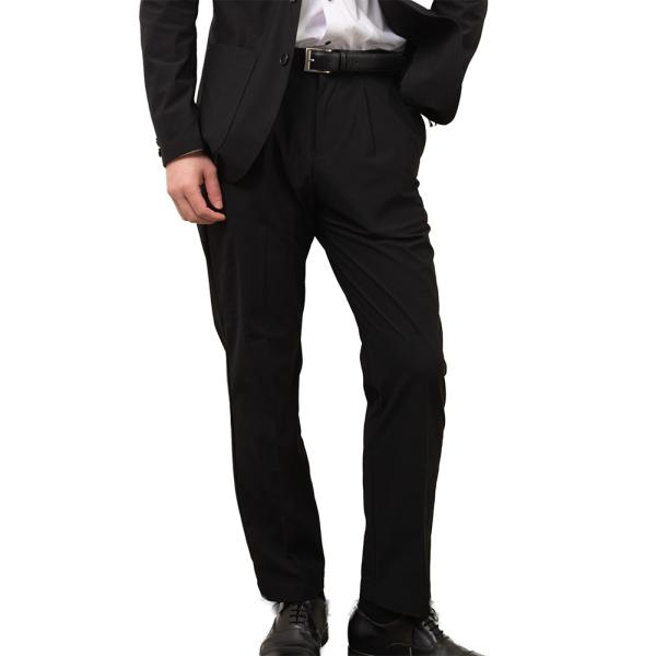 メンズ ビジネス パンツ スーツ ビジカジ セットアップ 機能性 ブラック 黒 ブラウンレーベル き...