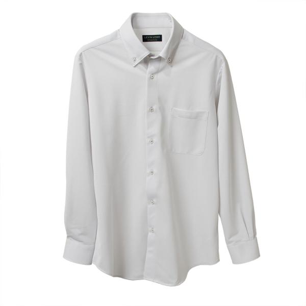 ニット ワイシャツ ※裄詰め対応不可 メンズ 長袖 ノーアイロン ストレッチ ドレスシャツ Yシャツ...