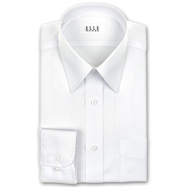 ワイシャツ Yシャツ メンズ 長袖 | ELLE HOMME | 形態安定加工 ホワイト 白ドビース...