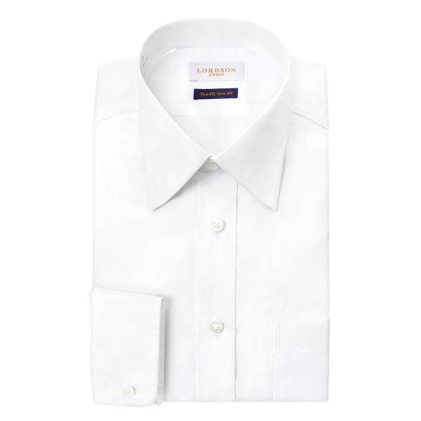 ワイシャツ Yシャツ メンズ 長袖 ホワイト 白 | LORDSON Crest | 綿100％ 形...