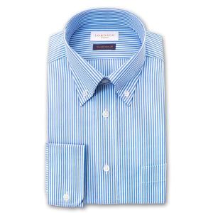 LORDSON Crest メンズ長袖 形態安定ワイシャツ ZOD366-350 ブルー｜ss1946