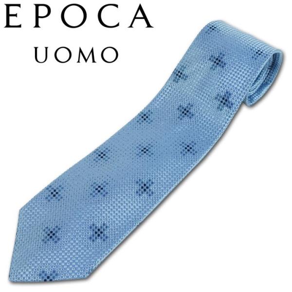 エポカウォモ EPOCA UOMO シルク モザイククロス ネクタイ ブルー系 メンズ 日本製 父の...