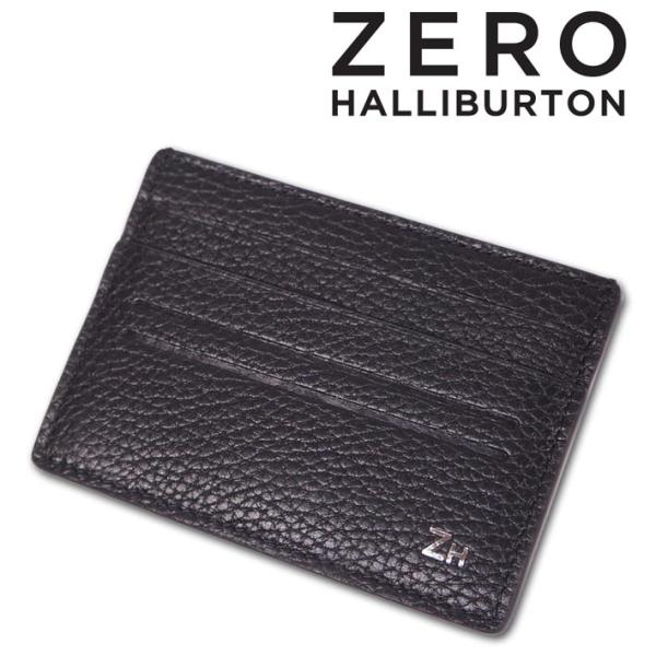 ゼロハリバートン ZERO HALLIBURTON 牛革 パスケース 定期入れ ブラック×グレー メ...