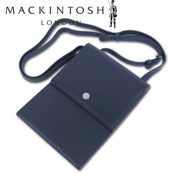 マッキントッシュロンドン MACKINTOSH LONDON 本革 スマホポーチ メンズ ネイビー ...