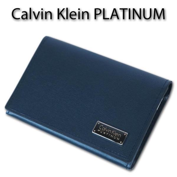 カルバンクラインプラティナム Calvin Klein PLATINUM 牛革 名刺入れ メンズ ネ...