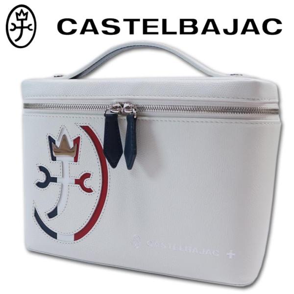 カステルバジャック CASTELBAJAC レザー バニティバッグ カルネ メンズ ホワイト 牛革 ...