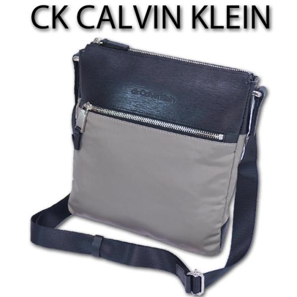 CKカルバンクライン CK CALVIN KLEIN 牛革/ナイロン ショルダーバッグ B5 テンプ...