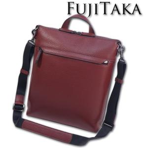 フジタカ FUJITAKA レザー ショルダーバッグ イーナ メンズ A4ジャスト ワイン 日本製 定価40,700円 牛革 オールレザー ギフト プレゼント 軽量 高級 ブランド
