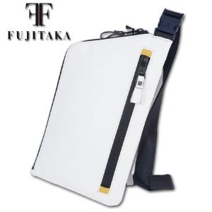 フジタカ FT by FUJITAKA レザー ショルダーバッグ メンズ ホワイト 白 日本製 定価22,000円 牛革 小型 薄型 コンパクト ボディバッグ ワンショルダーバッグ