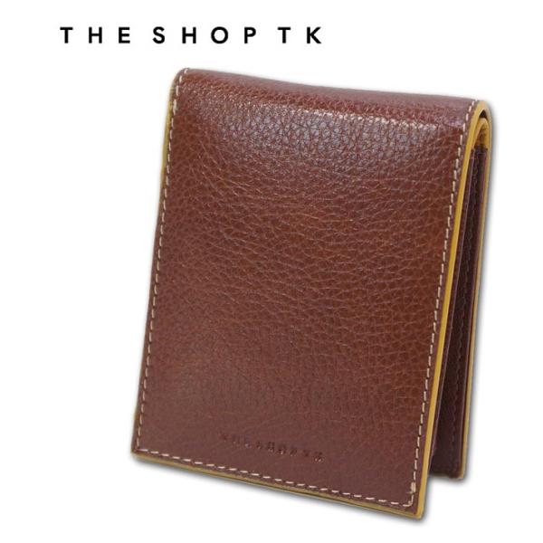 展示品 タケオキクチ THE SHOP TK 牛革 二つ折り財布 ヴィーノ メンズ ブラウン 茶 本...