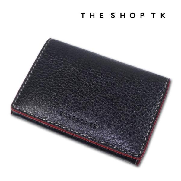 展示品 タケオキクチ THE SHOP TK 牛革 名刺入れ ヴィーノ メンズ ブラック 黒 本革 ...