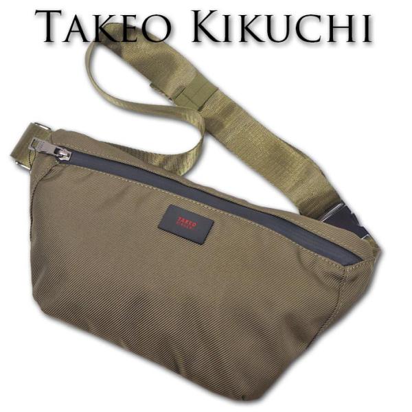 タケオキクチ TAKEO KIKUCHI 軽量 ミニマム ボディバッグ メンズ カーキ グリーン 新...