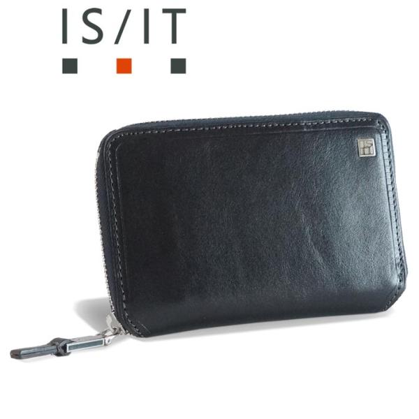 イズイット ラウンドファスナー 二つ折り財布 セミ長財布 ルチード 958605 IS/IT ブラッ...