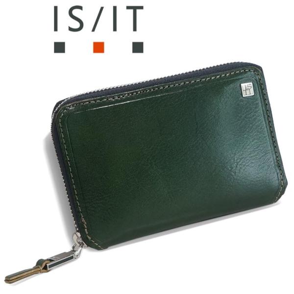 イズイット ラウンドファスナー 二つ折り財布 セミ長財布 ルチード 958605 IS/IT グリー...