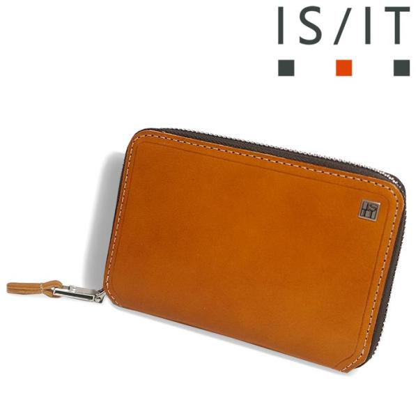 イズイット ラウンドファスナー 二つ折り財布 セミ長財布 ルチード 958605 IS/IT キャメ...