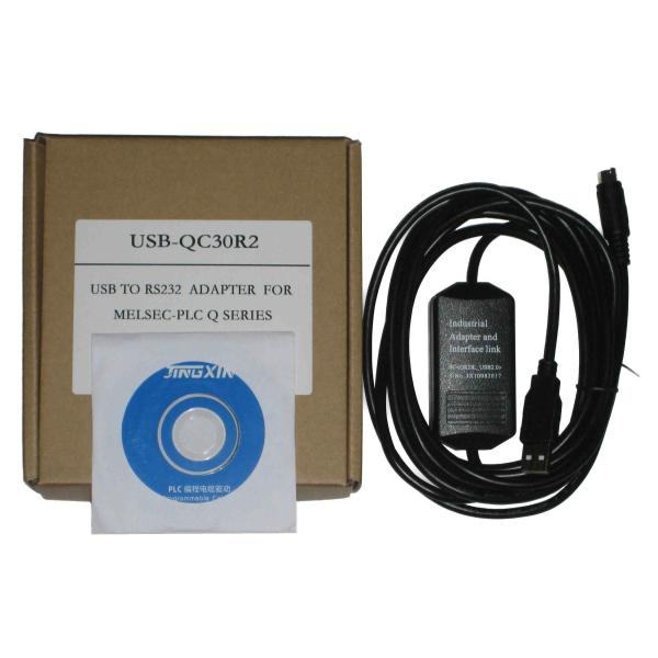 三菱 Qシリーズ 用 シーケンサ RS422 USB 変換 ケーブル MiniDIN 6ピン USB...