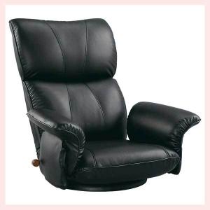 匠（たくみ）スーパーソフトレザー座椅子／ブラック　※日本製座椅子　YS-1396HR-BK｜sshana