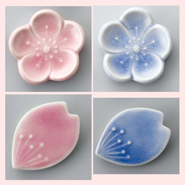 （５Ｐセット）陶器製　花　箸置き／４種類