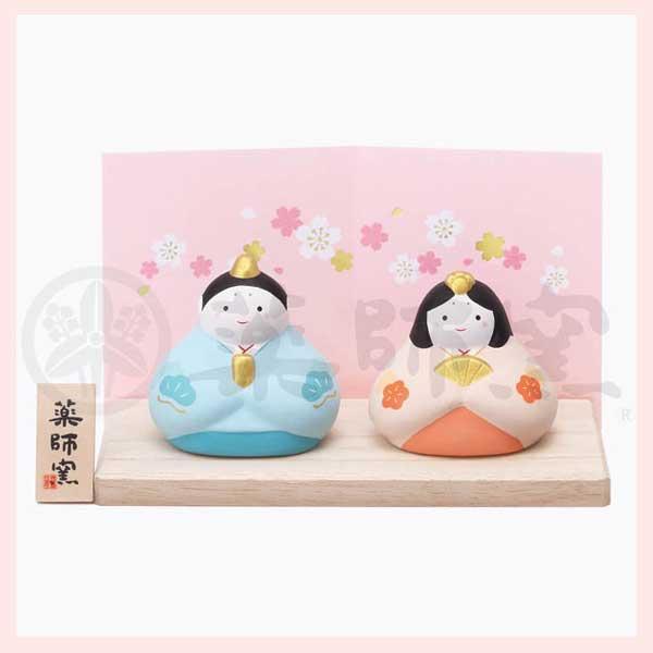 錦彩　花笑み雛　※陶器,置物,ひなまつり,雛祭り,ひな人形,雛人形