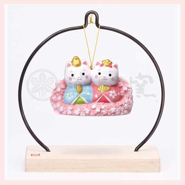 錦彩　吊るし飾り（ねこ雛）　※陶器,置物,ひなまつり,雛祭り,ひな人形,雛人形,キャット,猫