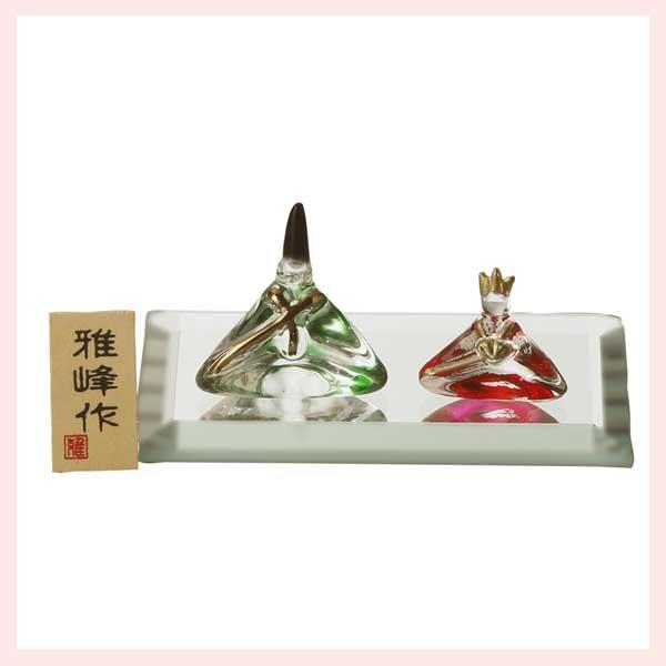 硝子　座雛飾り　※ガラス細工,置物,ひなまつり,雛祭り,ひな人形,雛人形